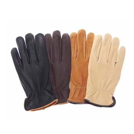 (image for) Deerskin Glove with Elastic Back and Contrasting Piping